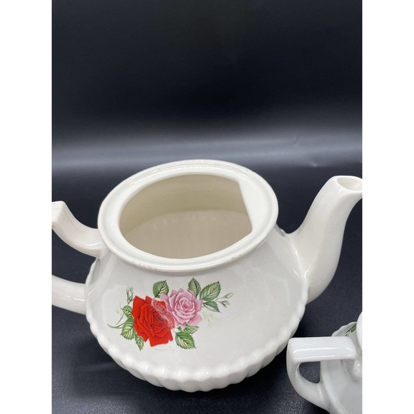 Vintage Northland Tea Pot Floral with Creamer And Sugar Bowl Japan 3 Piece Set - Picture 9 of 14